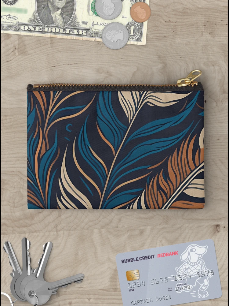 Thumbnail 3 of 4, Zipper Pouch, Abstract Feather designed and sold by InfinityPattern.