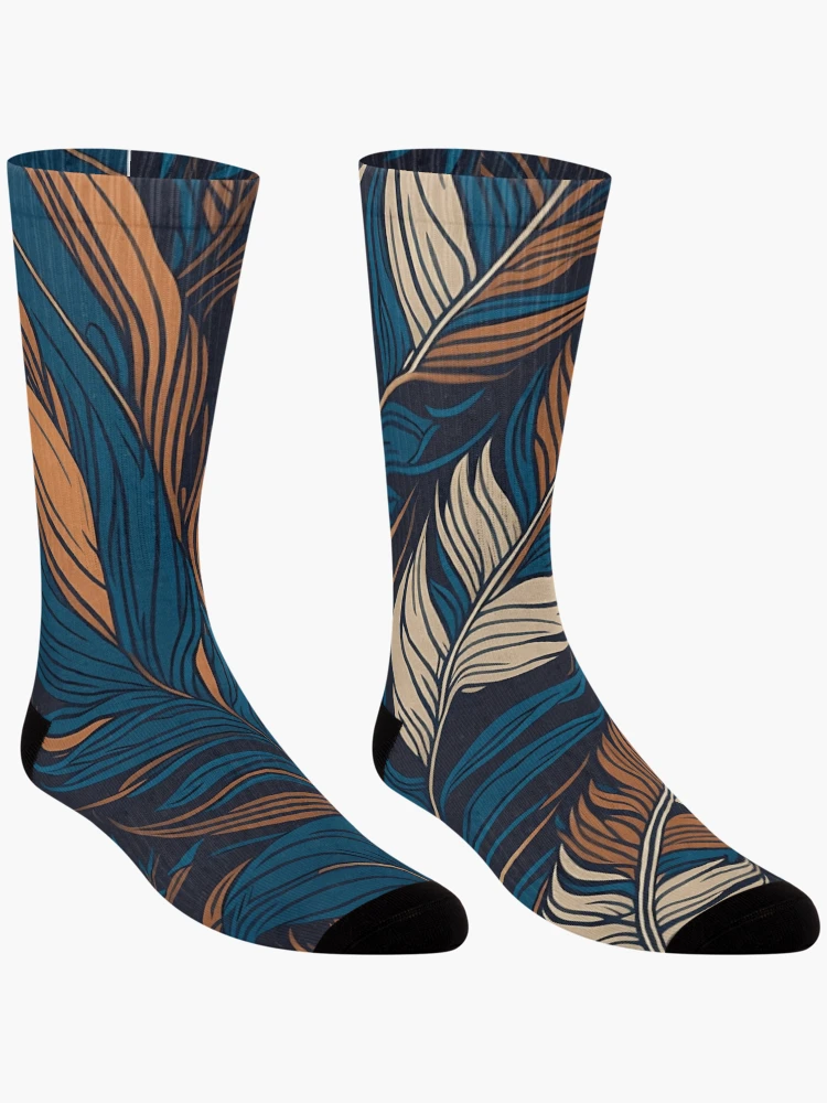 Thumbnail 3 of 5, Socks, Abstract Feather designed and sold by InfinityPattern.