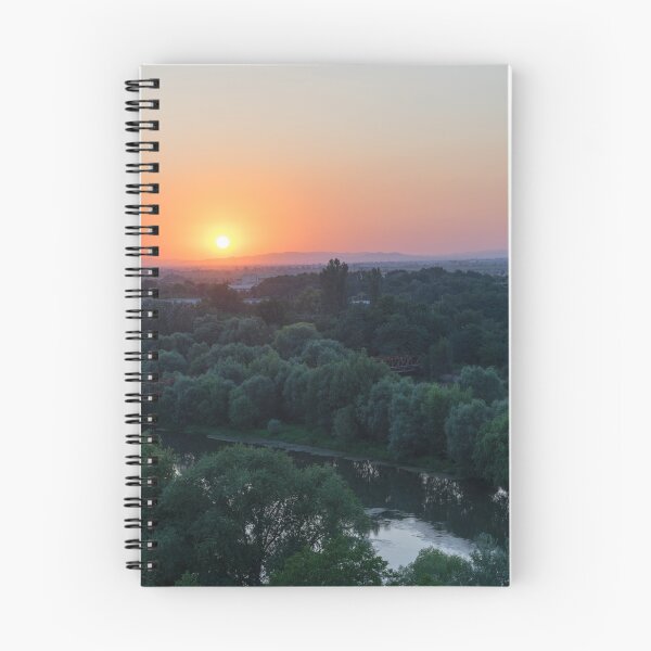 Item preview, Maritsa River with the Sun Setting Behind Sredna Gora Mountain Range designed and sold by Georgia Mizuleva.