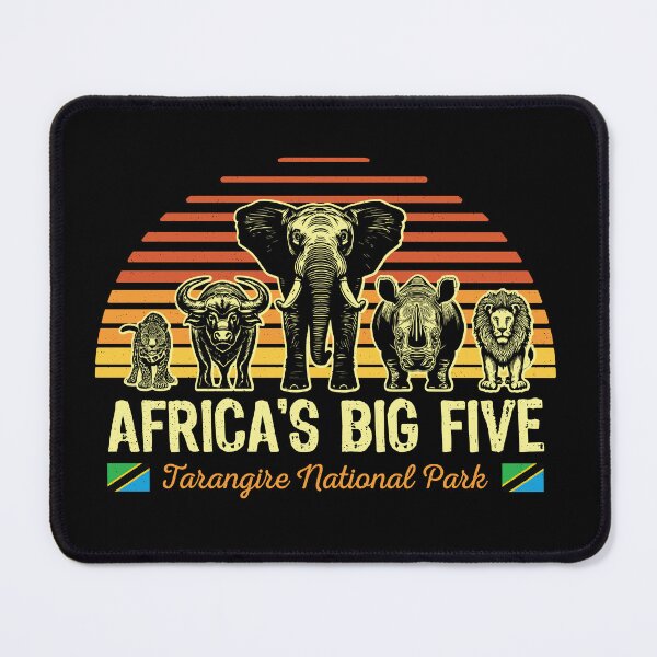 Item preview, Africa's Big Five Safari | Leopard Rhino Elephant Buffalo Lion | Big 5 Africa | Tarangire National Park designed and sold by d247.