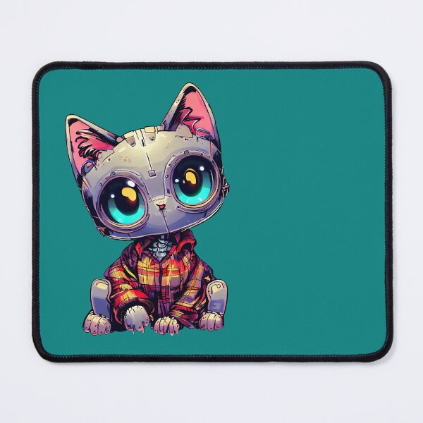 Item preview, Robo-Cat Wearing Plaid! designed and sold by kukamatsu.