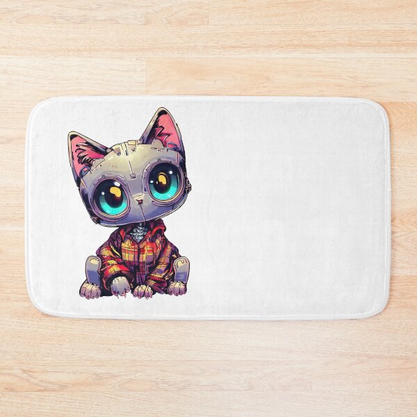 Item preview, Robo-Cat Wearing Plaid! designed and sold by kukamatsu.