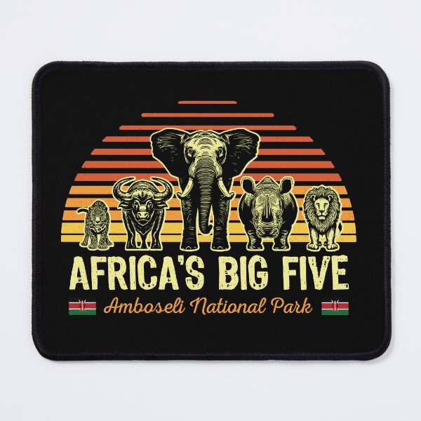 Item preview, Africa's Big Five Safari | Leopard Rhino Elephant Buffalo Lion | Big 5 Africa | Amboseli National Park designed and sold by d247.