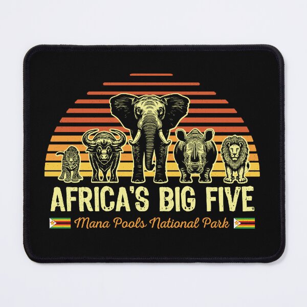 Item preview, Africa's Big Five Safari | Leopard Rhino Elephant Buffalo Lion | Big 5 Africa | Mana Pools National Park designed and sold by d247.