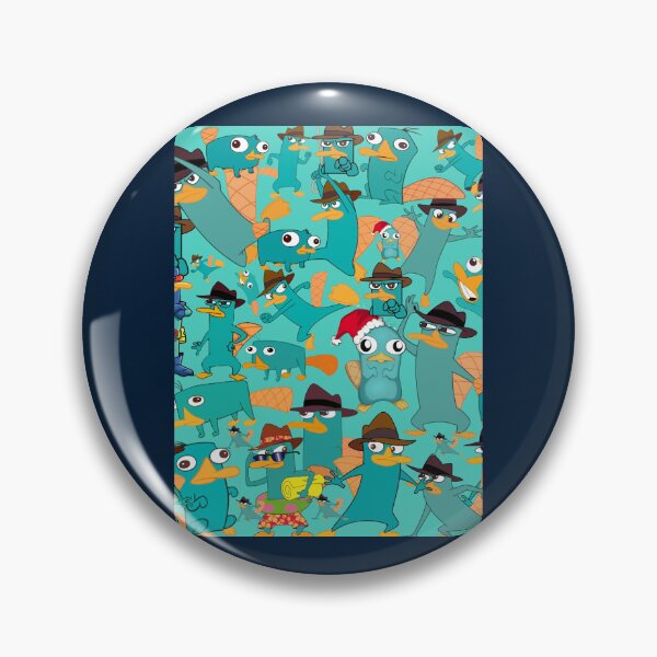 Item preview, Perry the Platypus Phineas and Ferb Collage Pattern Design - Aquamarine Background Graphic  designed and sold by tienlong5.