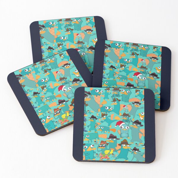 Item preview, Perry the Platypus Phineas and Ferb Collage Pattern Design - Aquamarine Background Graphic  designed and sold by tienlong5.