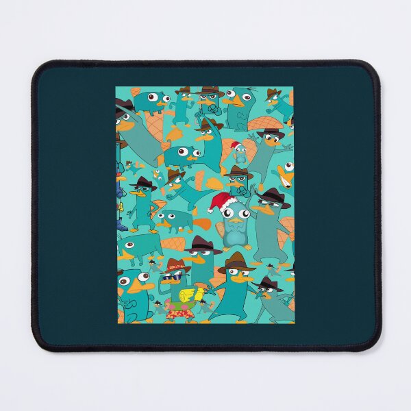 Item preview, Perry the Platypus Phineas and Ferb Collage Pattern Design - Aquamarine Background Graphic  designed and sold by tienlong5.