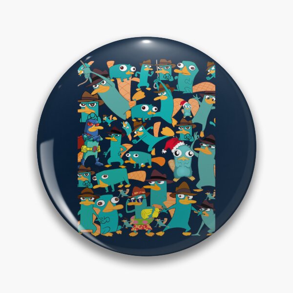 Item preview, Perry the Platypus Phineas and Ferb Collage Pattern Design - Black Background designed and sold by tienlong5.