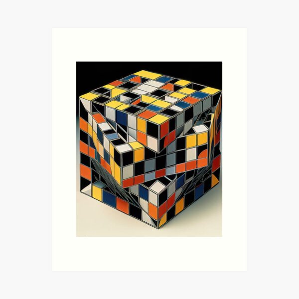 Unique Rubiks Cube Wall Art. © Magic Cube Puzzle Wall Piece. Original Retro  Vintage Toy Rubik Cube Art Piece. 80s Nostalgia Puzzle Picture. 