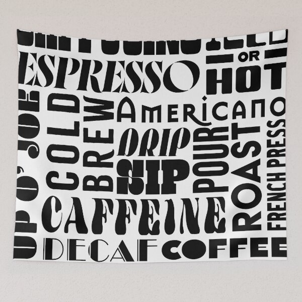 Item preview, Coffee Typography Letterpress Poster designed and sold by CaffeinatedVibe.