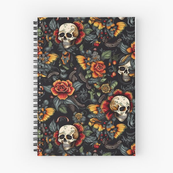 Item preview, patrón floral del cráneo designed and sold by EclecticTee.