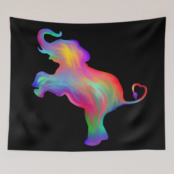 Item preview, Tie Dye Rainbow Elephant Silhouette designed and sold by Deborah Camp.