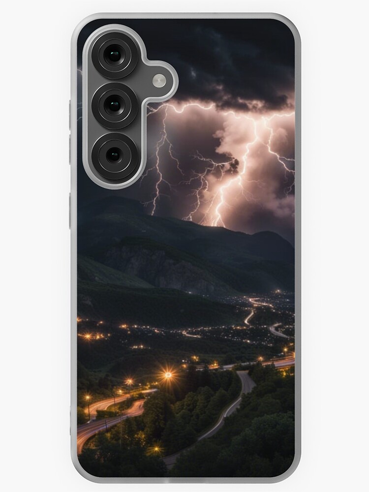 Thumbnail 1 of 4, Samsung Galaxy Phone Case, Thunder and Lightning. designed and sold by LenCarol.