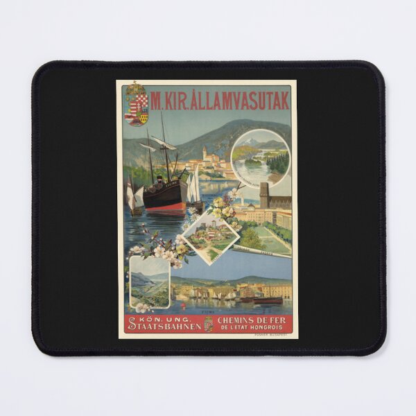 Item preview, M. Kir. Allamvasutak Hungary Vintage Poster 1890 designed and sold by ReyesHirthe.
