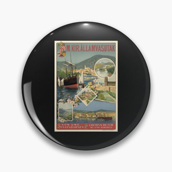 Item preview, M. Kir. Allamvasutak Hungary Vintage Poster 1890 designed and sold by ReyesHirthe.