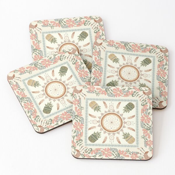 Item preview, Pink Flowers And Dream Catcher Patterns designed and sold by I Am Cuta.