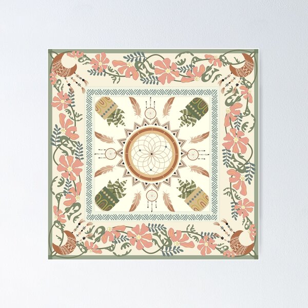 Item preview, Pink Flowers And Dream Catcher Patterns designed and sold by I Am Cuta.