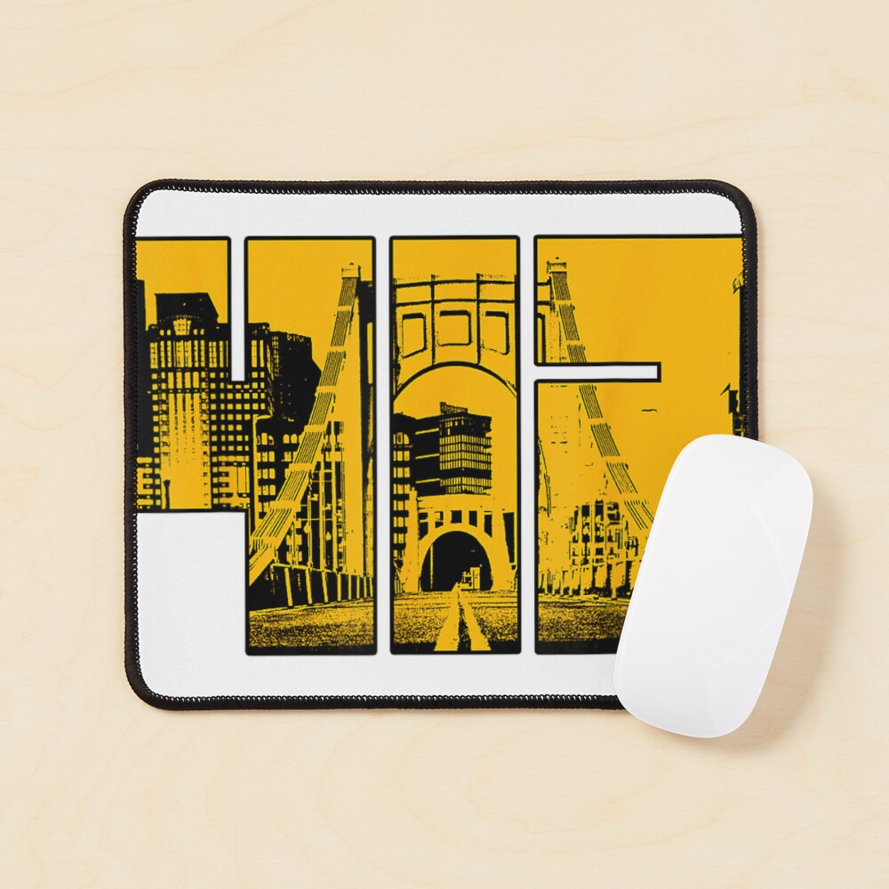  412 Pittsburgh Yellow text Design City Skyline
