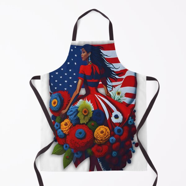 Item preview, Lady USA Flag Flower Red&Blue designed and sold by BillyREY.