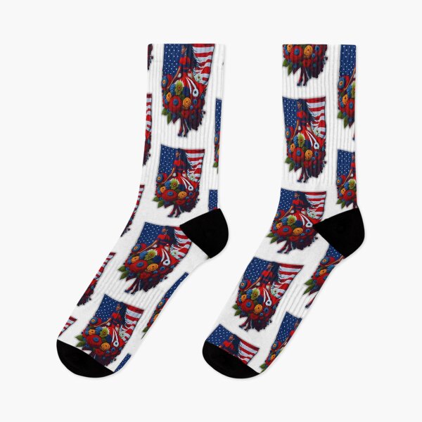 Item preview, Lady USA Flag Flower Red&Blue designed and sold by BillyREY.