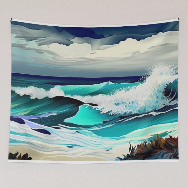 Item preview, Crashing waves on the beach designed and sold by keolaloa3d.