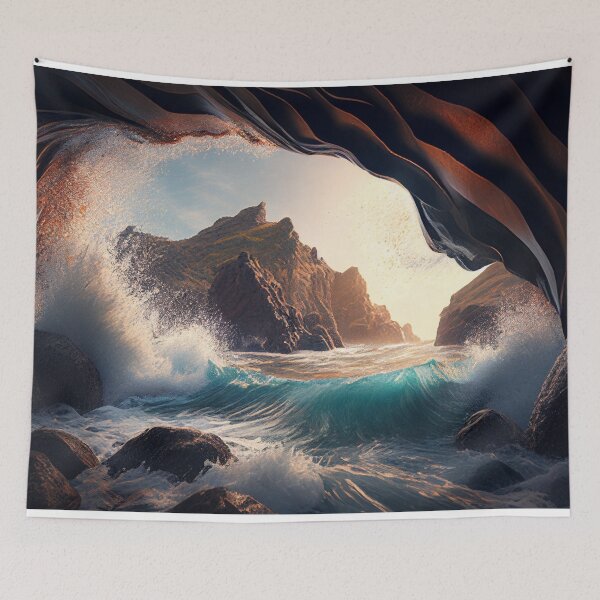 Item preview, Great waves in secluded caves designed and sold by keolaloa3d.