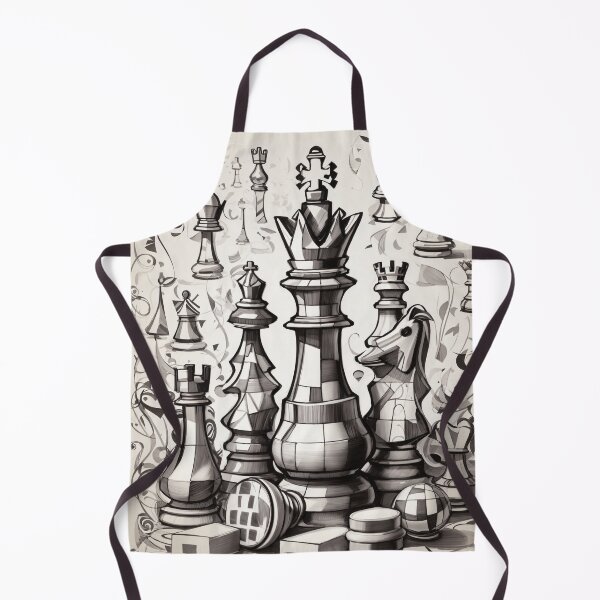 Item preview, "Sketch Doodle Chess: A Stunning Chess Themed Silhouette Design" designed and sold by CyberCollective.