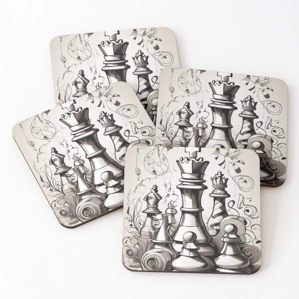 Item preview, #2 "Sketch Doodle Chess: A Stunning Chess Themed Silhouette Design" designed and sold by CyberCollective.