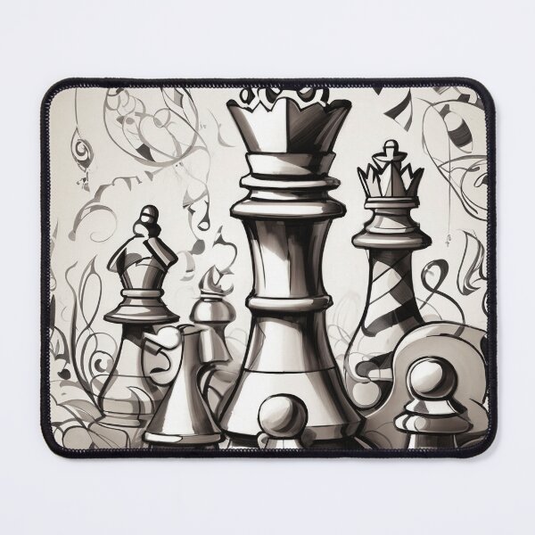 Item preview, #2 "Sketch Doodle Chess: A Stunning Chess Themed Silhouette Design" designed and sold by CyberCollective.