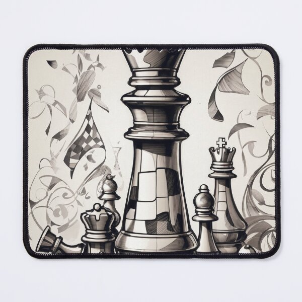 Item preview, #3 "Sketch Doodle Chess: A Stunning Chess Themed Silhouette Design" designed and sold by CyberCollective.
