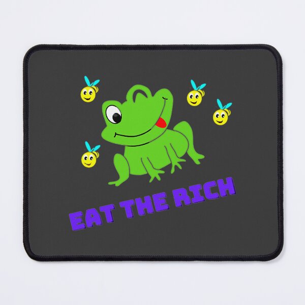 Item preview, Eat the Rich, frog, Laughing frog, frog mocking with bees, green frog designed and sold by CesarioIngham.