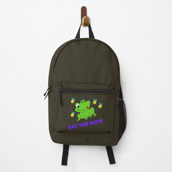 Item preview, Eat the Rich, frog, Laughing frog, frog mocking with bees, green frog designed and sold by CesarioIngham.