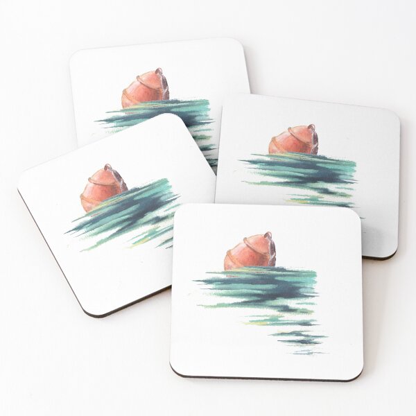 Item preview,  Watercolor red buoy at the sea Hand drawing.  designed and sold by BartolArt.