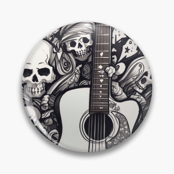Item preview, #2 "Emo Themed Silhouette Design: Sketch Doodle Guitar Inspiration" designed and sold by CyberCollective.