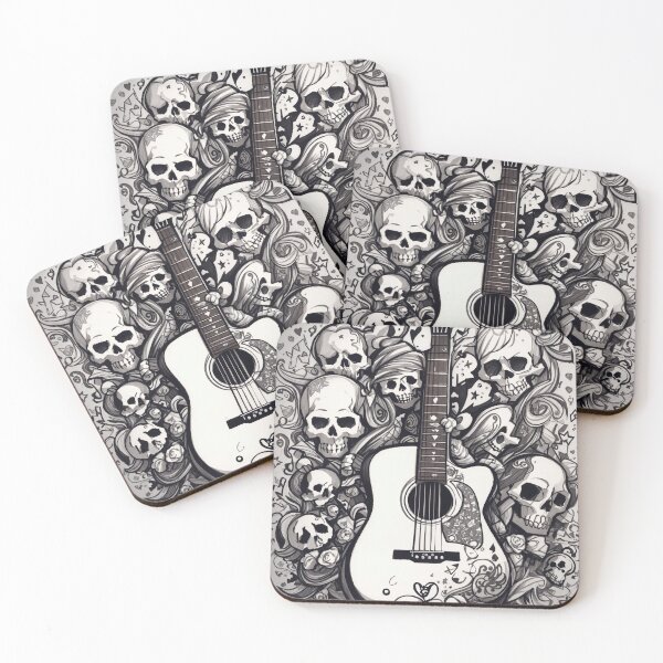 Item preview, #2 "Emo Themed Silhouette Design: Sketch Doodle Guitar Inspiration" designed and sold by CyberCollective.