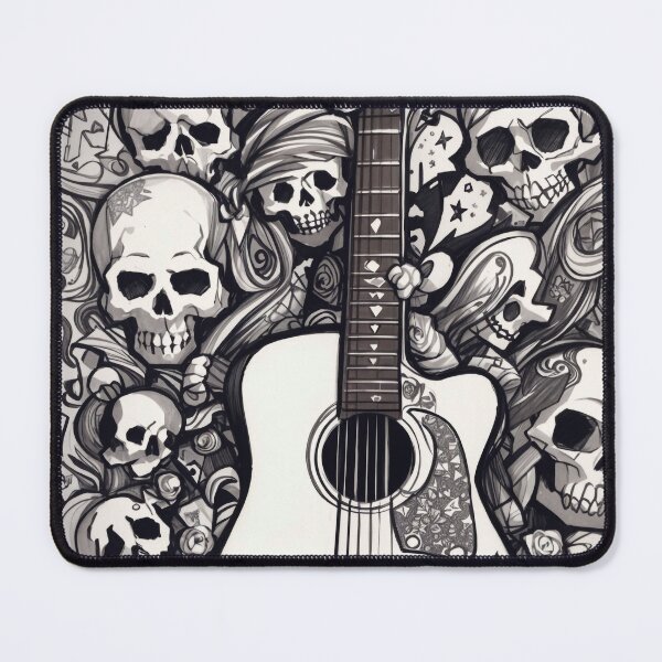 Item preview, #2 "Emo Themed Silhouette Design: Sketch Doodle Guitar Inspiration" designed and sold by CyberCollective.