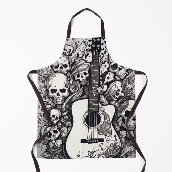 Item preview, #2 "Emo Themed Silhouette Design: Sketch Doodle Guitar Inspiration" designed and sold by CyberCollective.