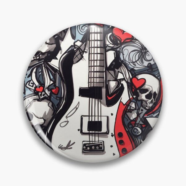 Item preview, #3 "Emo Themed Silhouette Design: Sketch Doodle Guitar Inspiration" designed and sold by CyberCollective.