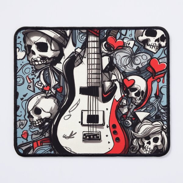 Item preview, #3 "Emo Themed Silhouette Design: Sketch Doodle Guitar Inspiration" designed and sold by CyberCollective.