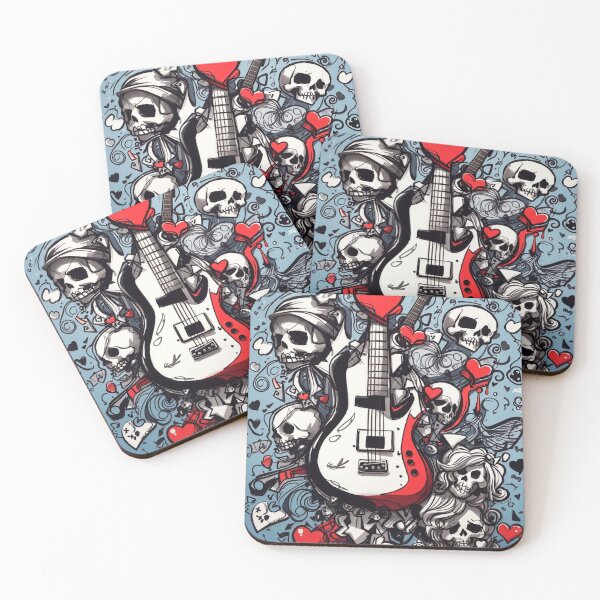 Item preview, #3 "Emo Themed Silhouette Design: Sketch Doodle Guitar Inspiration" designed and sold by CyberCollective.