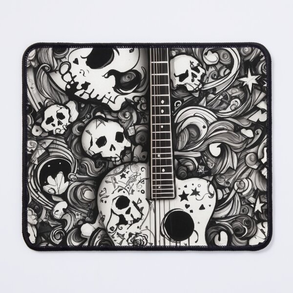Item preview, #4 "Emo Themed Silhouette Design: Sketch Doodle Guitar Inspiration" designed and sold by CyberCollective.