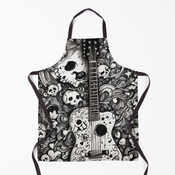 Item preview, #4 "Emo Themed Silhouette Design: Sketch Doodle Guitar Inspiration" designed and sold by CyberCollective.