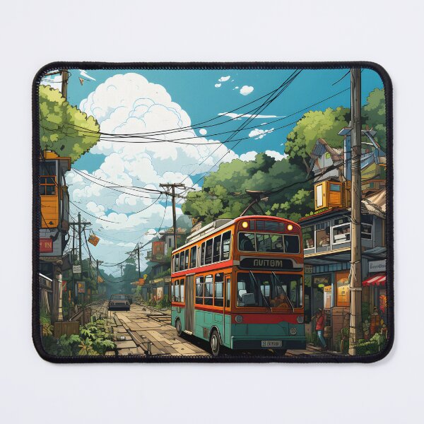Item preview, A red and green bus drove down the street designed and sold by Nickyayee.