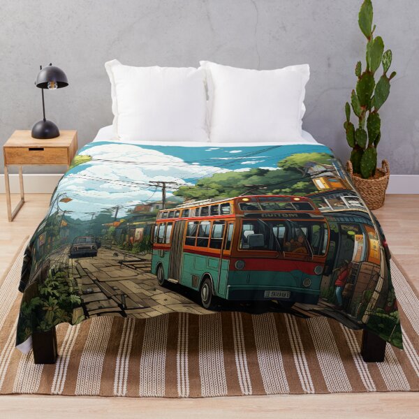 Item preview, A red and green bus drove down the street designed and sold by Nickyayee.