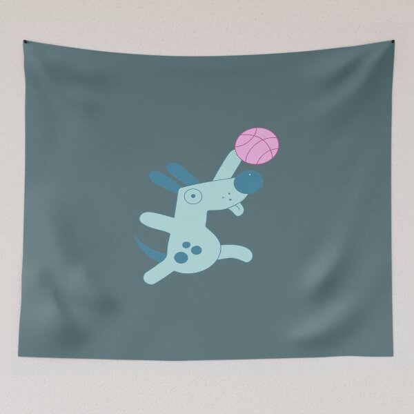 Item preview, Puppy playing basketball designed and sold by AmaniPeltier.
