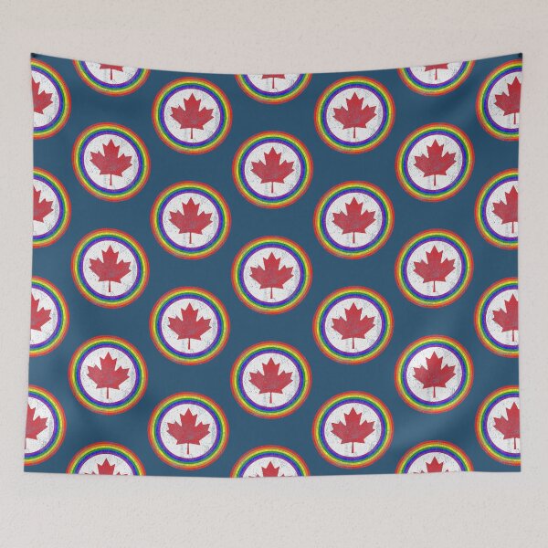 Item preview, Canadian Air Force Roundel Gay Pride Canada Maple Leaf designed and sold by CreativeApparo.