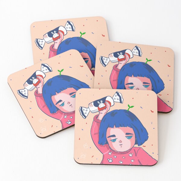 Item preview, WHITE RABBIT CANDY KAWAII PAINTING ART PRINT designed and sold by aydapadi.