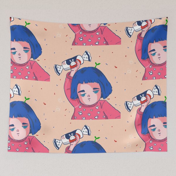 Item preview, WHITE RABBIT CANDY KAWAII PAINTING ART PRINT designed and sold by aydapadi.