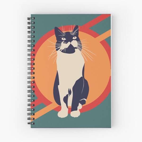 Item preview, Art Deco Cat: Minimalistic Elegance - orange and green designed and sold by viesilencieuse.