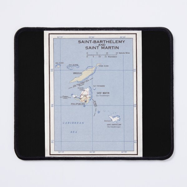 Item preview, Old St Martin, Anguilla _amp_ St Barts Island Map (1960) Caribbean Isles Vintage Chart designed and sold by erynk-rieger.